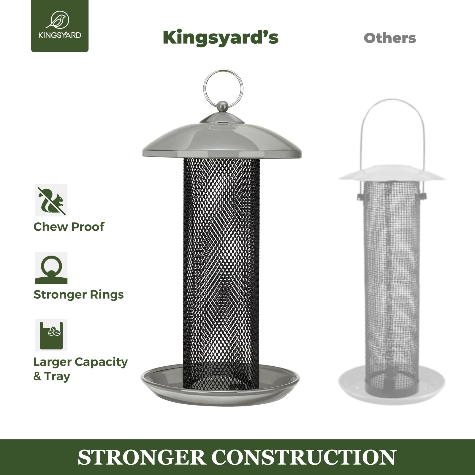 Kingsyard base abierta para rellenar y limpiar sin herramientas