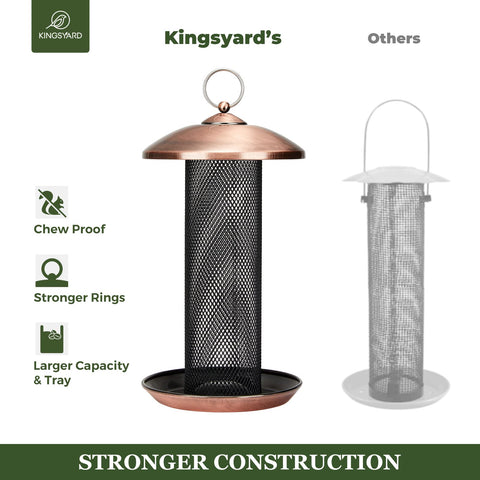 Kingsyard comedero junto a regla para comparar tamaño y capacidad