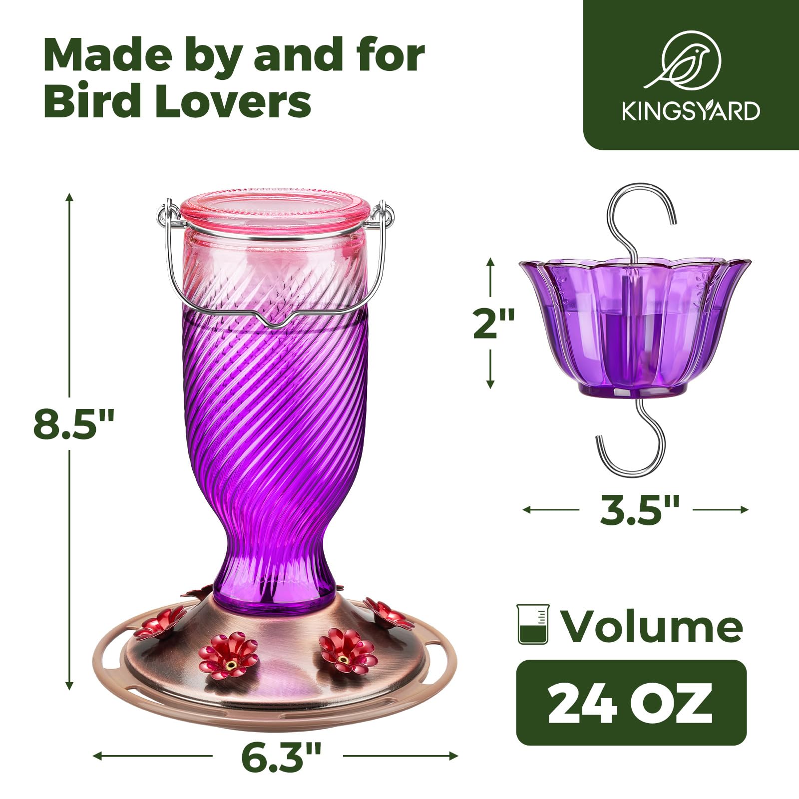 Kingsyard comparación de escala mostrando la capacidad de 24 oz en mano