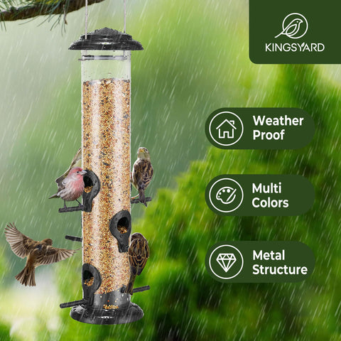 Kingsyard tapa metálica resistente protege semillas de lluvia y roedores