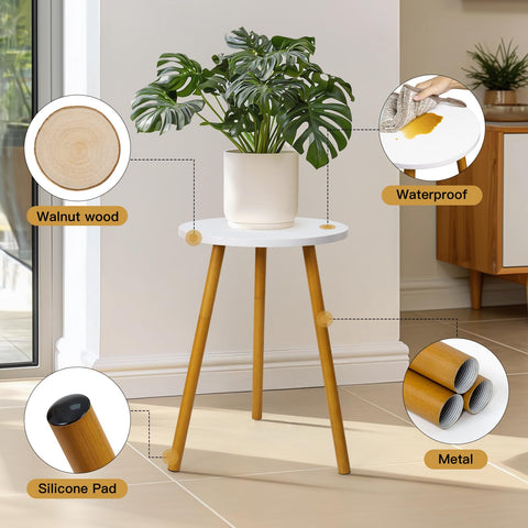 KINNARY soporte colocado en esquina del salón con maceta mostrando optimización de espacio