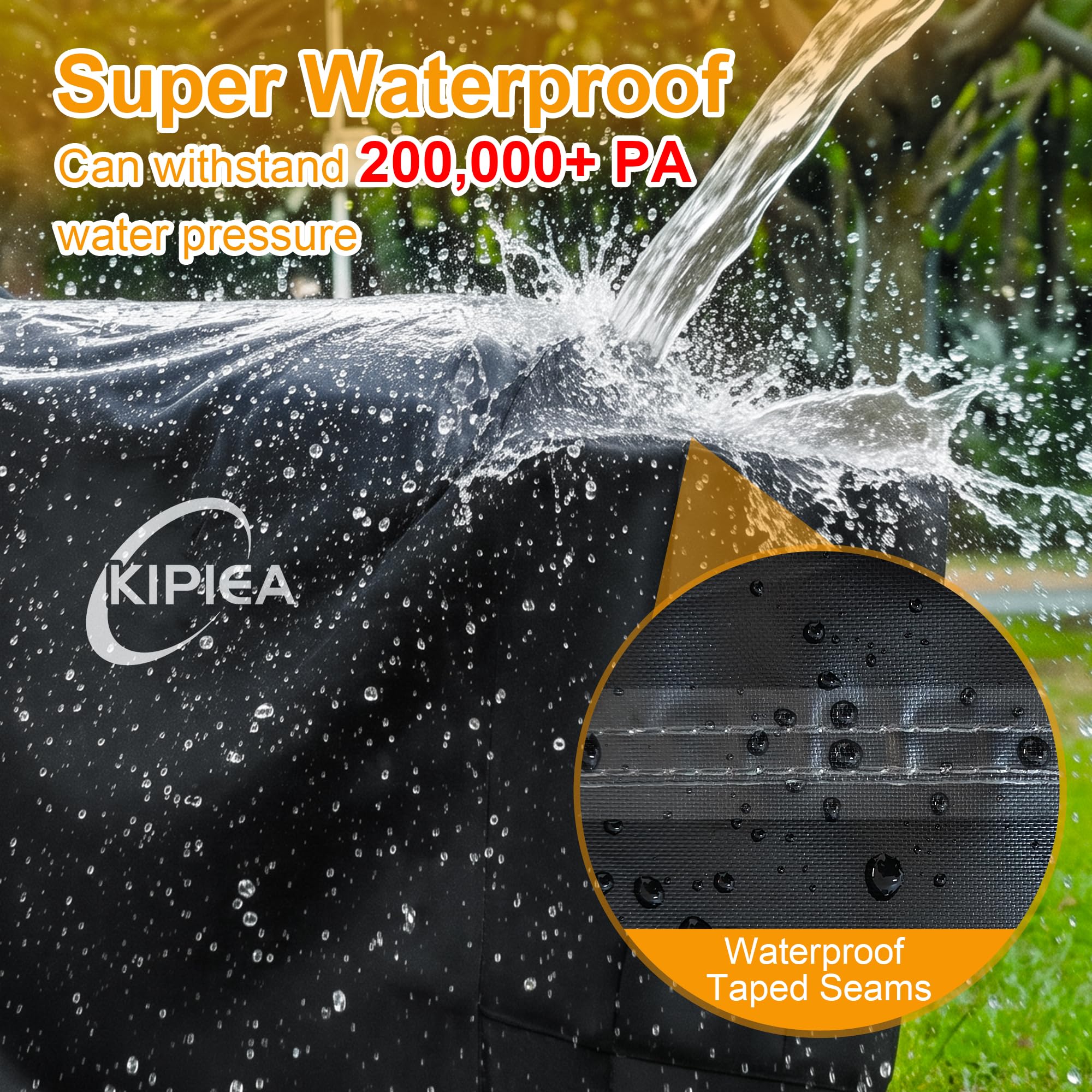 Kipiea cubierta colocada en Weber Searwood 600 para protección