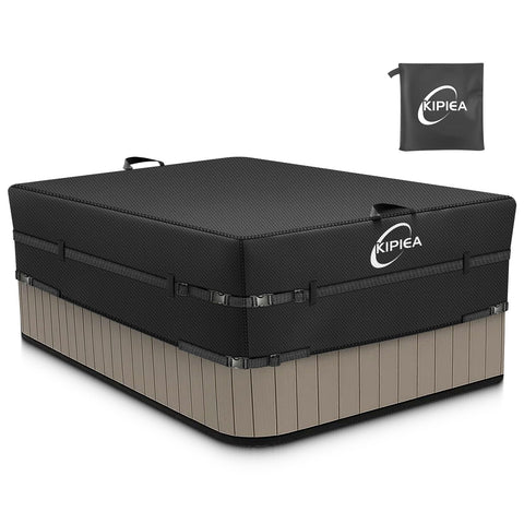 Kipiea vista frontal de la funda para spa protegiendo el jacuzzi