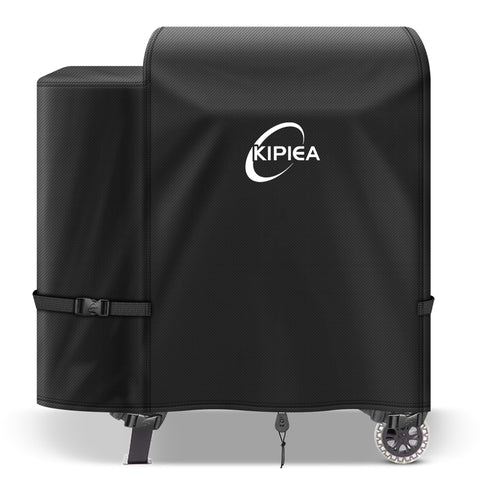 Kipiea funda frontal mostrando compatibilidad Pit Boss y protección completa