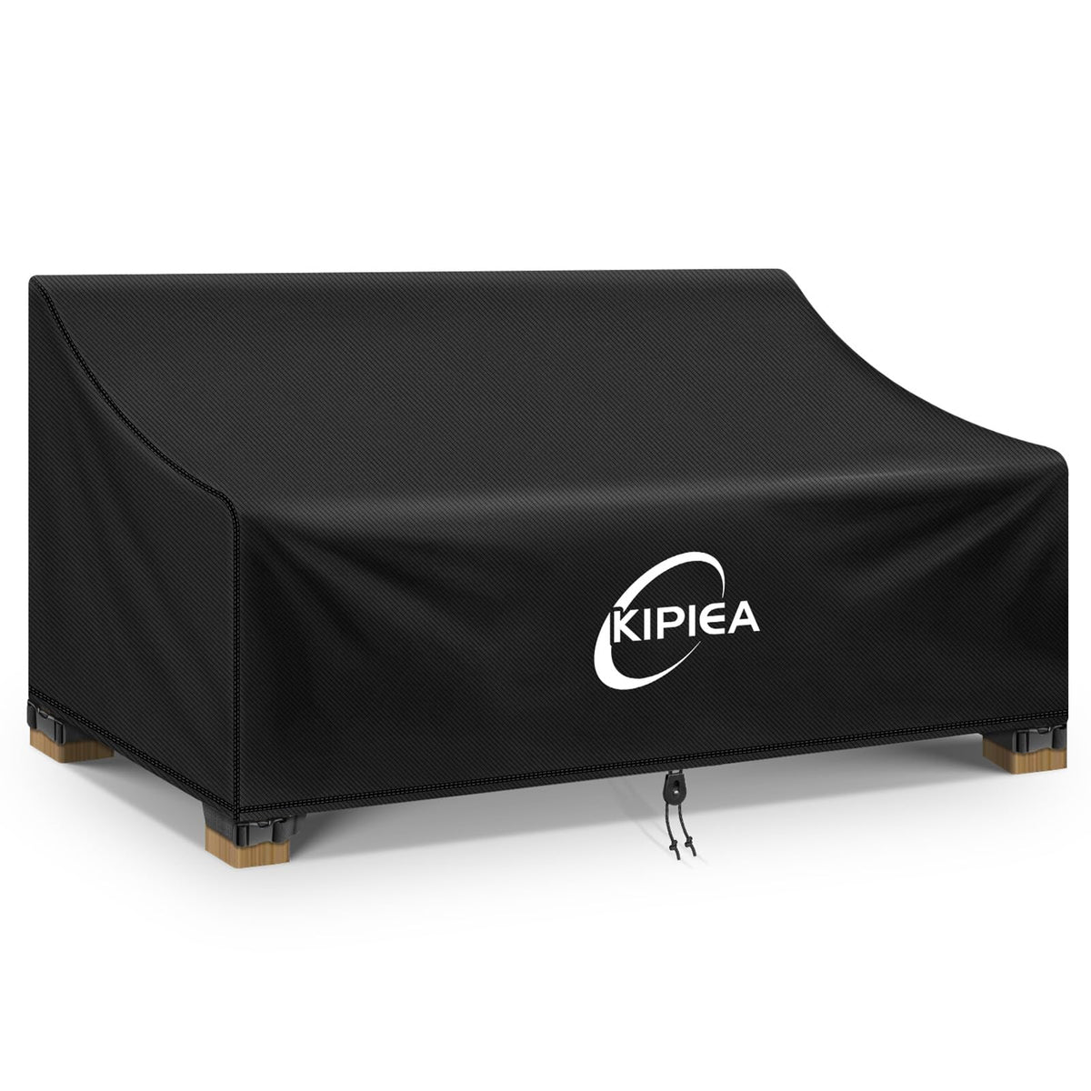 Kipiea funda frontal cubriendo un sofá de exterior, protección completa