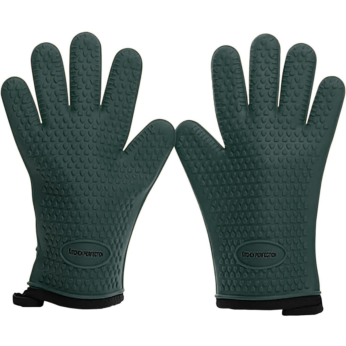 Kitchen Perfection embalaje frontal mostrando los guantes y beneficios