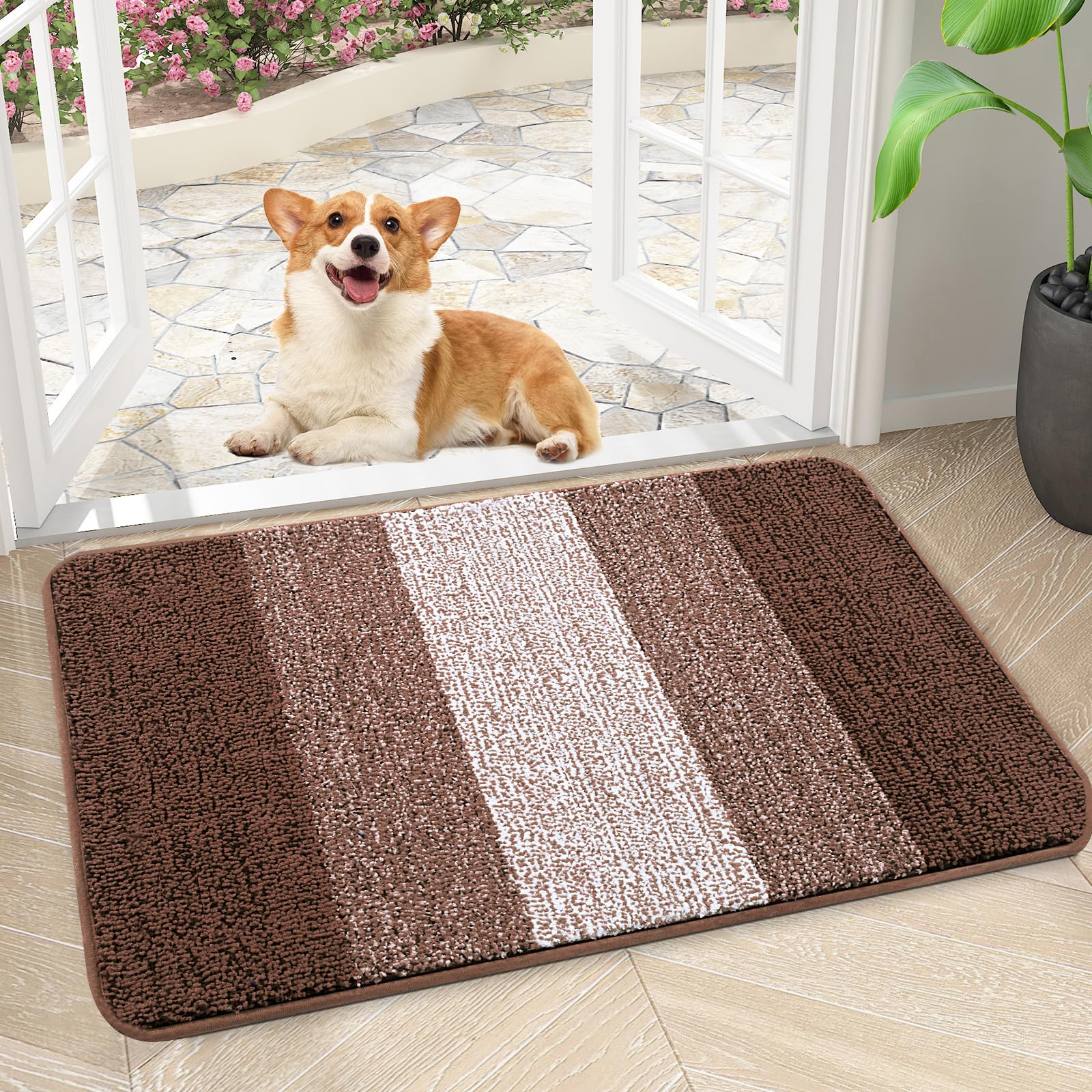 Kitinjoy felpudo frontal 30x27 que mantiene entrada limpia