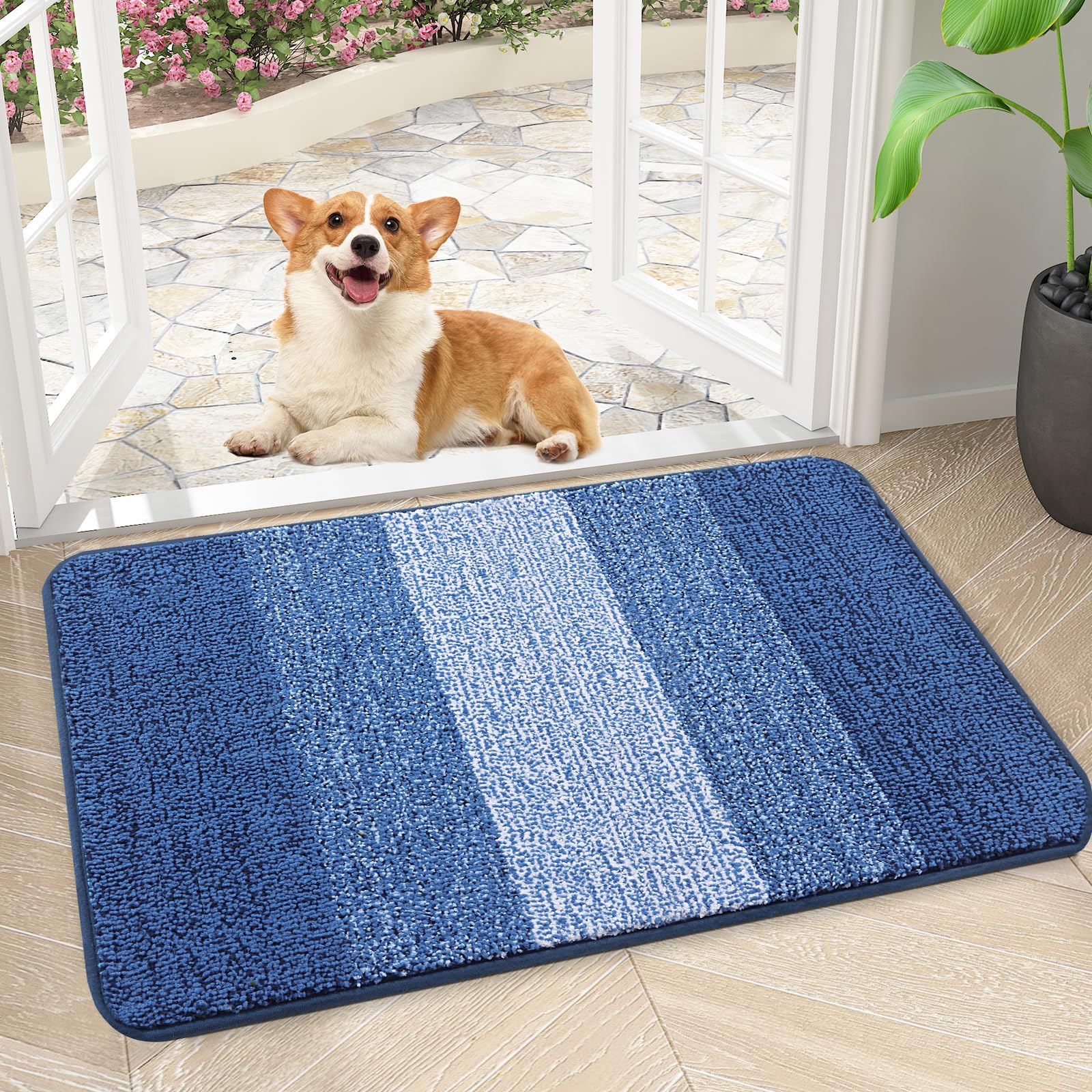 Kitinjoy felpudo frontal 30x27 mostrando diseño y tamaño, protege el suelo