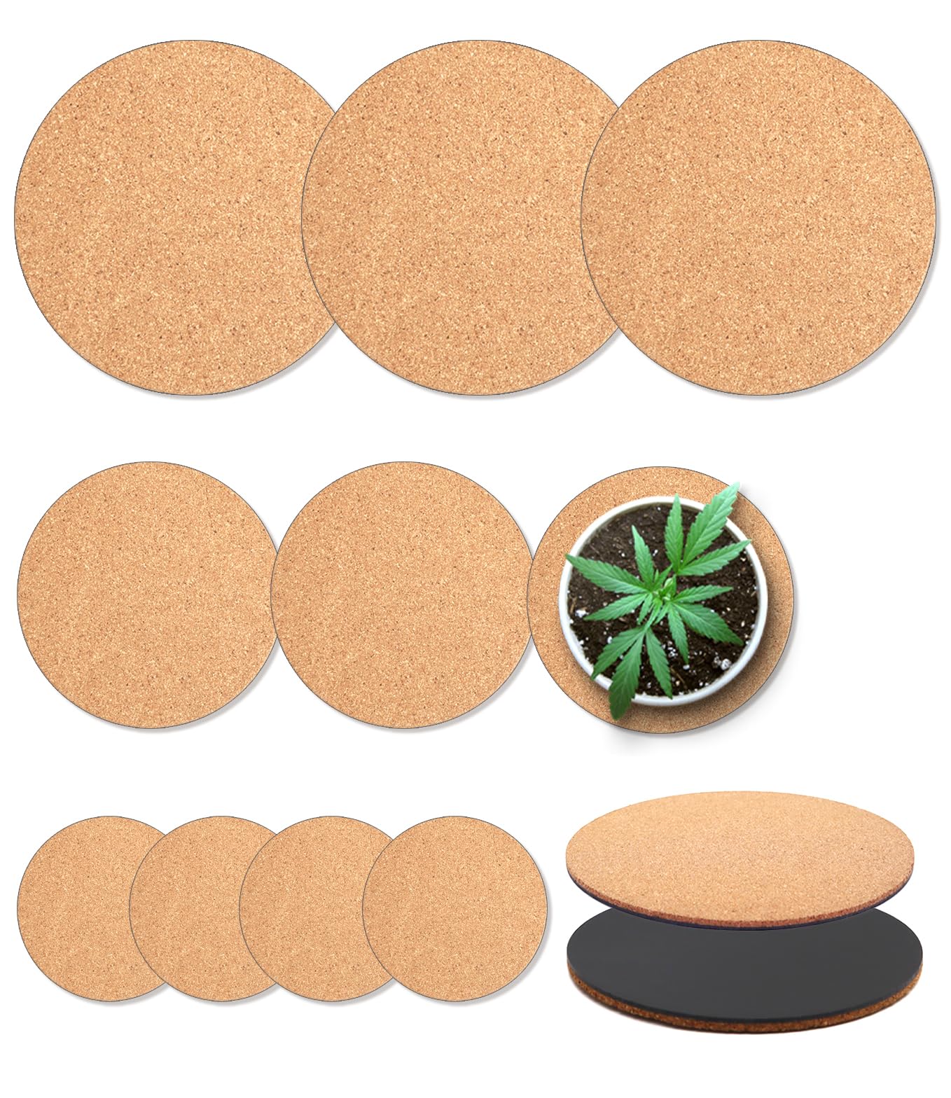 KITLAB paquete frontal de posavasos corcho protege superficies