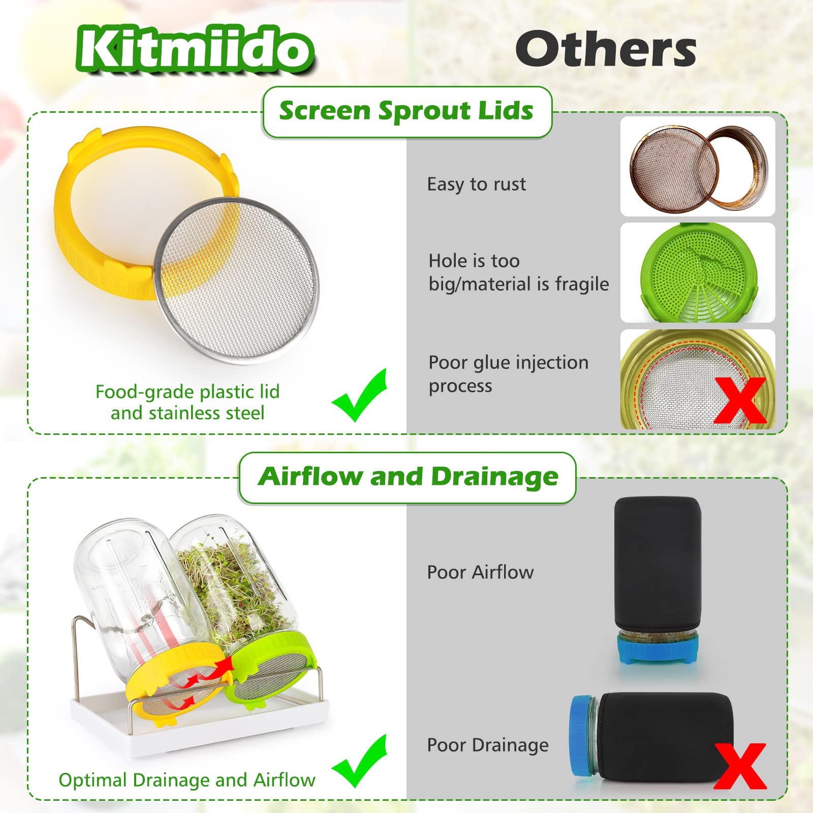 Kitmiido en uso en cocina con brotes listos sobre tostadas, aporta frescura y sabor a platos caseros