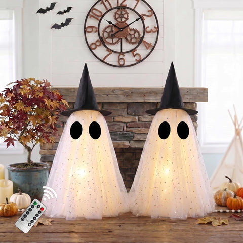 KIWDY sombrero de bruja sobre el fantasma realza el estilo