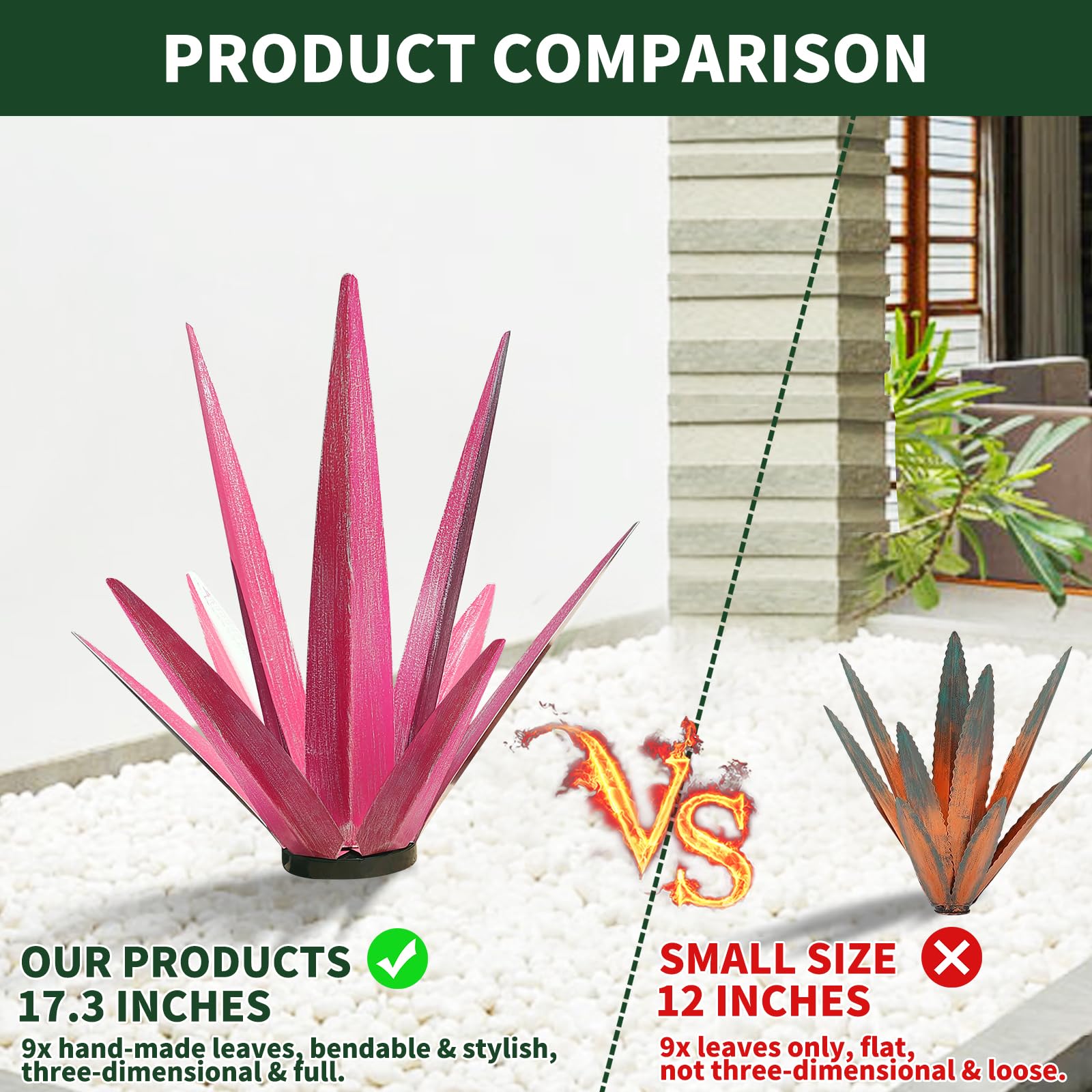 KODIBO agave instalada en patio ofreciendo acento decorativo duradero
