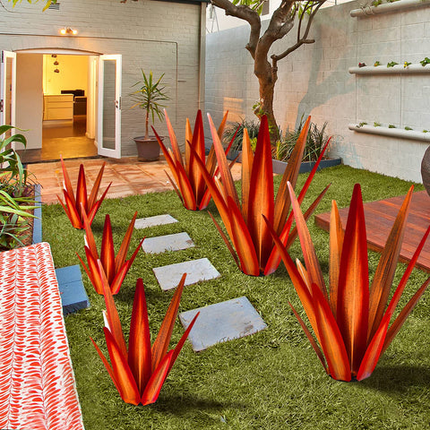 KODIBO agave iluminado por la noche en terraza, mejora ambiente exterior