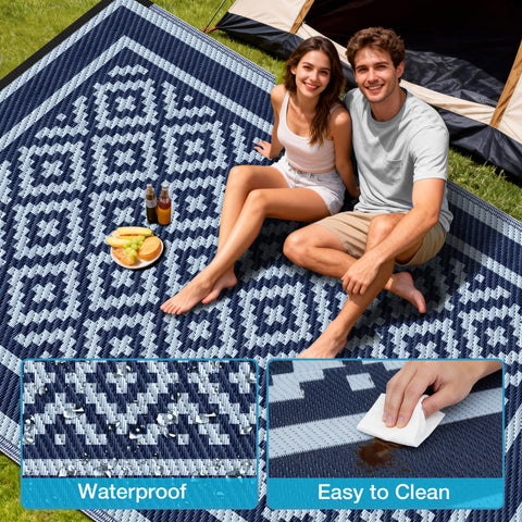 Kohree alfombra en patio con muebles mostrando protección y estilo