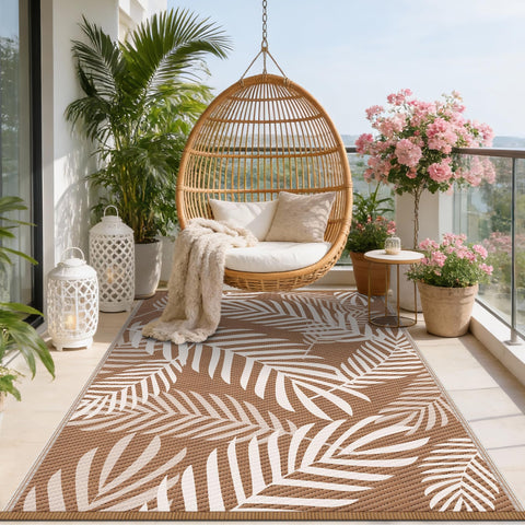 Kohree alfombra en porche con sillas, crea área de reunión exterior elegante