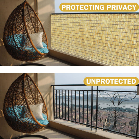 KOIUEYW terraza decorada con valla aportando ambiente cálido y natural