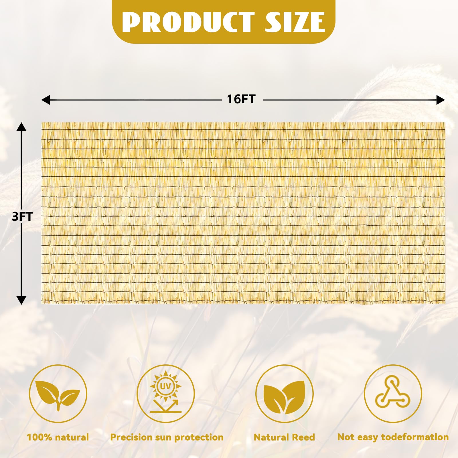 KOIUEYW detalle de textura de cañas que evidencia acabado suave y duradero