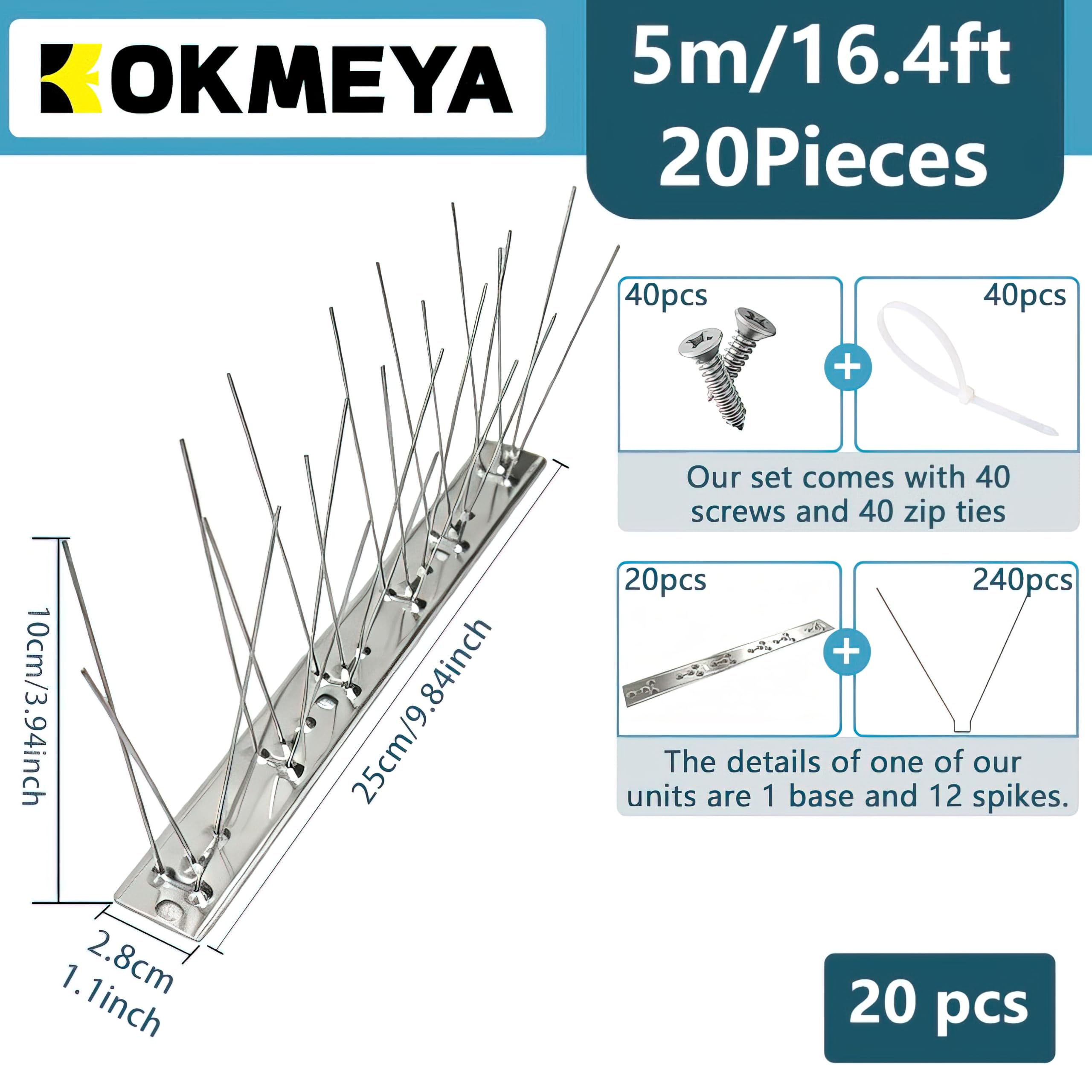 KOKMEYA detalle de las púas de acero inoxidable, resistencia y textura