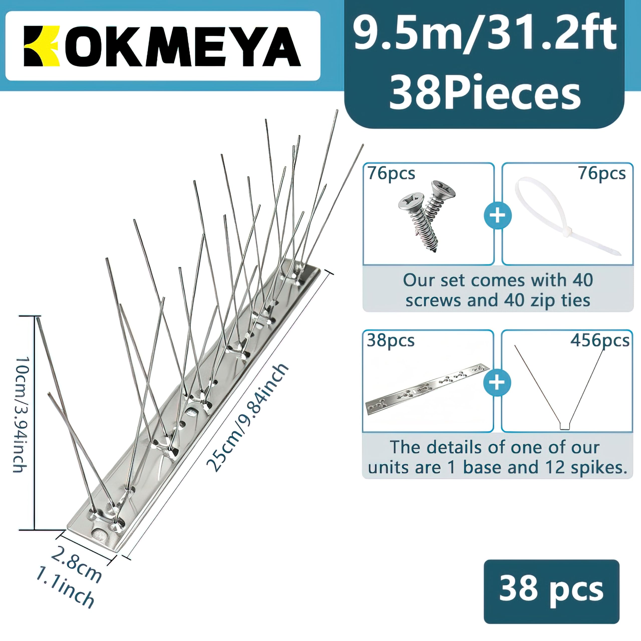 KOKMEYA primer plano de púas de acero inoxidable 304 con textura resistente