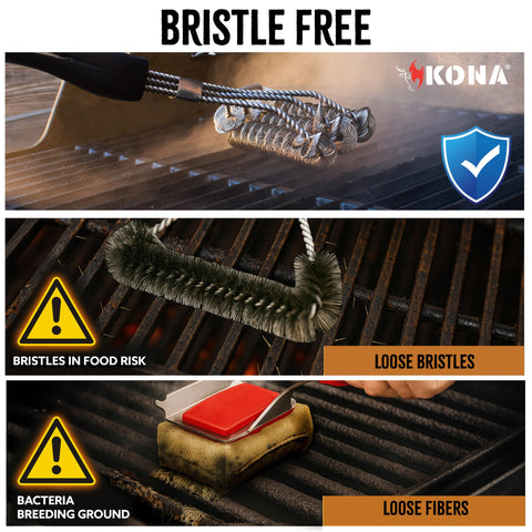 Kona primer plano acero inoxidable muestra construcción segura