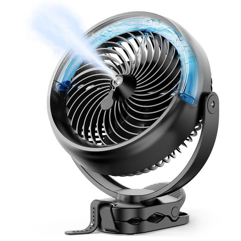 Koonie vista frontal del ventilador nebulizador, portátil y potente