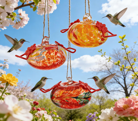 KRISININE boca con flor roja, detalle para atraer colibríes