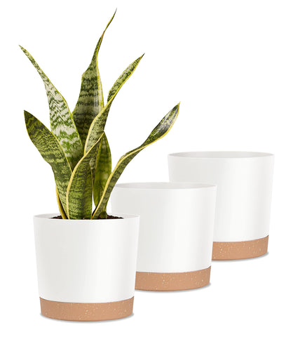 kubvici pack de tres macetas blancas vista frontal, versatilidad decorativa