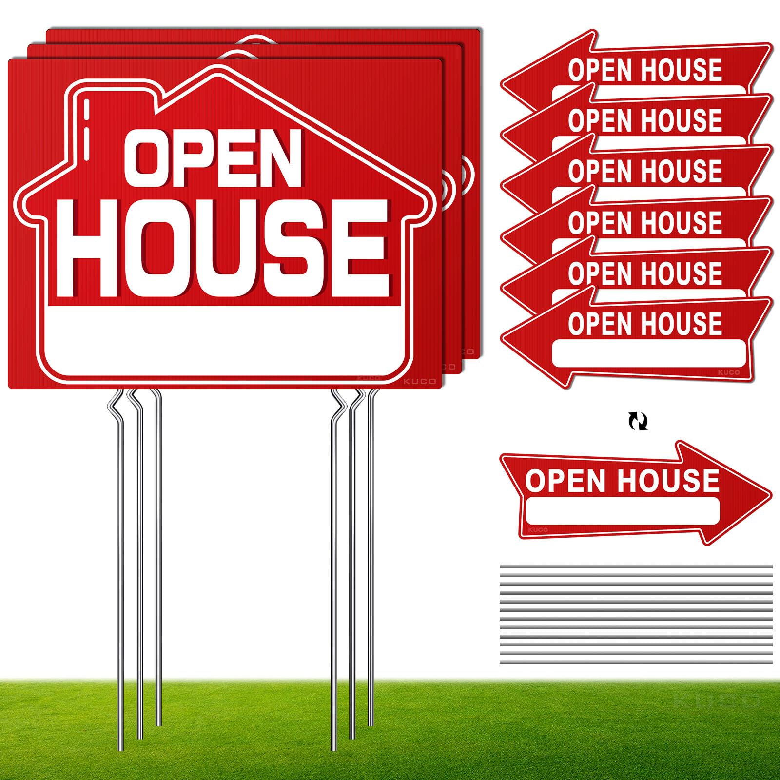 Kuco cartel frontal open house mostrando alta visibilidad