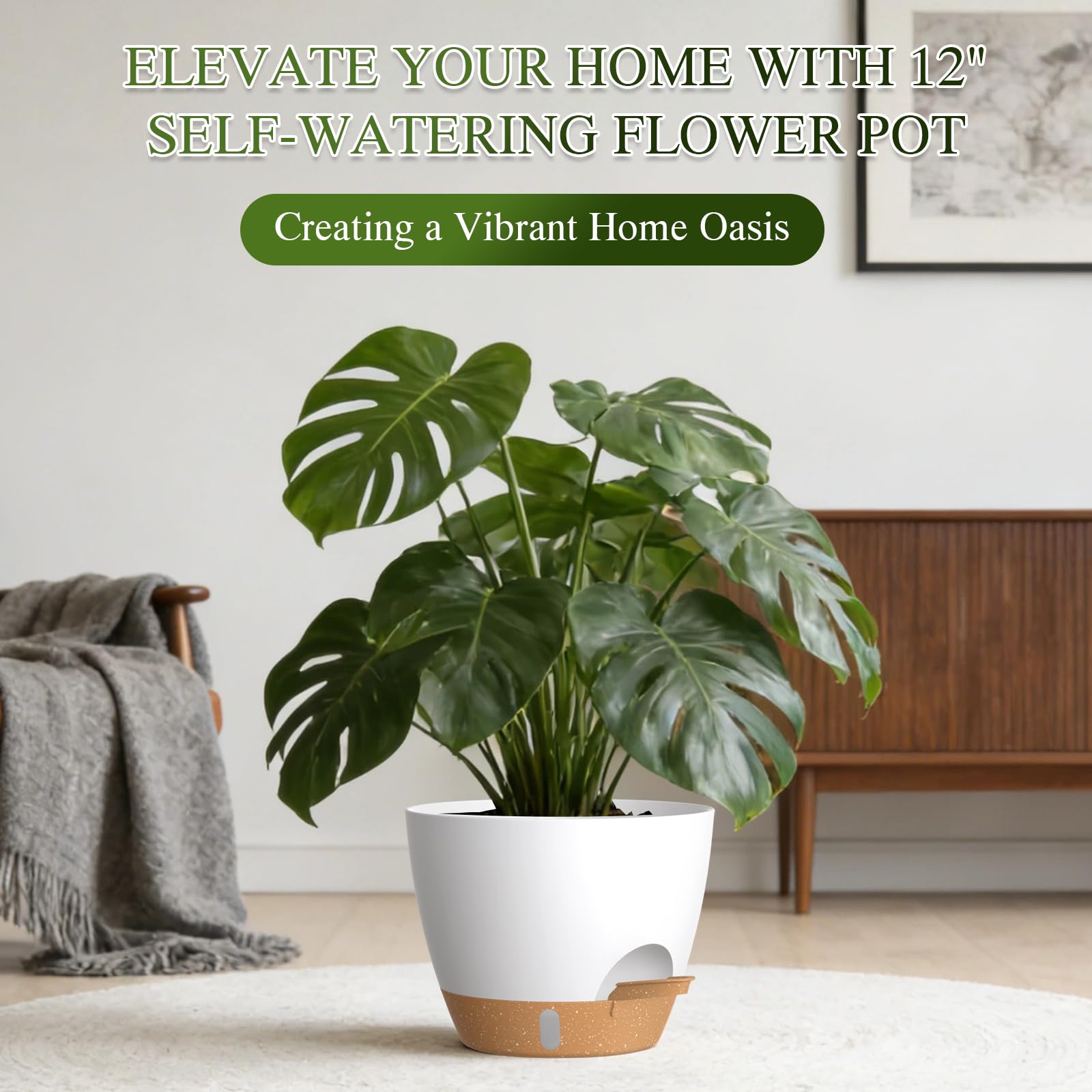 KUGAZ maceta en balcón con plantas y ambiente relajado, ideal para espacios reducidos