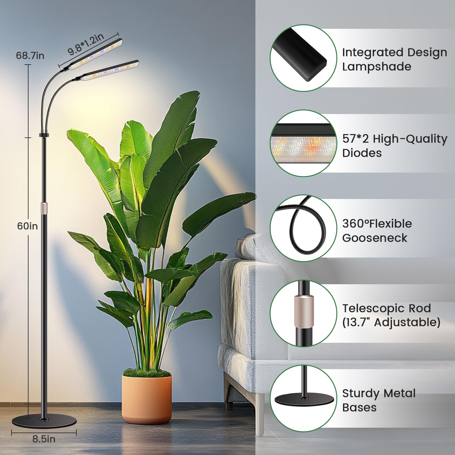 Kullsinss detalle del cabezal 360 grados, direccionamiento preciso de la luz