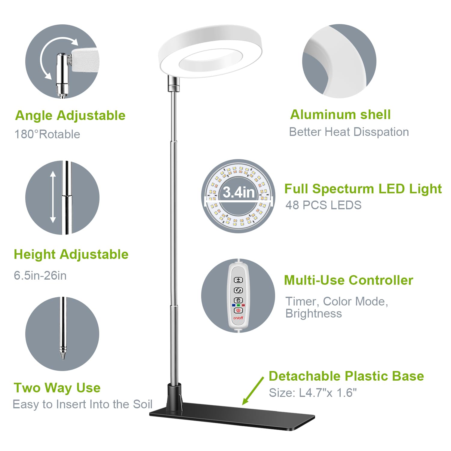 Kullsinss close-up de 48 LEDs que muestra espectro completo para crecimiento eficiente