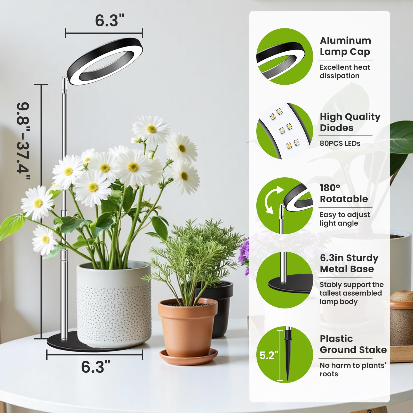 Kullsinss primer plano de los 80 LEDs para crecimiento eficiente de plantas