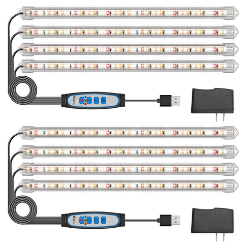 Kullsinss vista frontal del paquete mostrando cuatro barras y 240 LEDs para cultivo