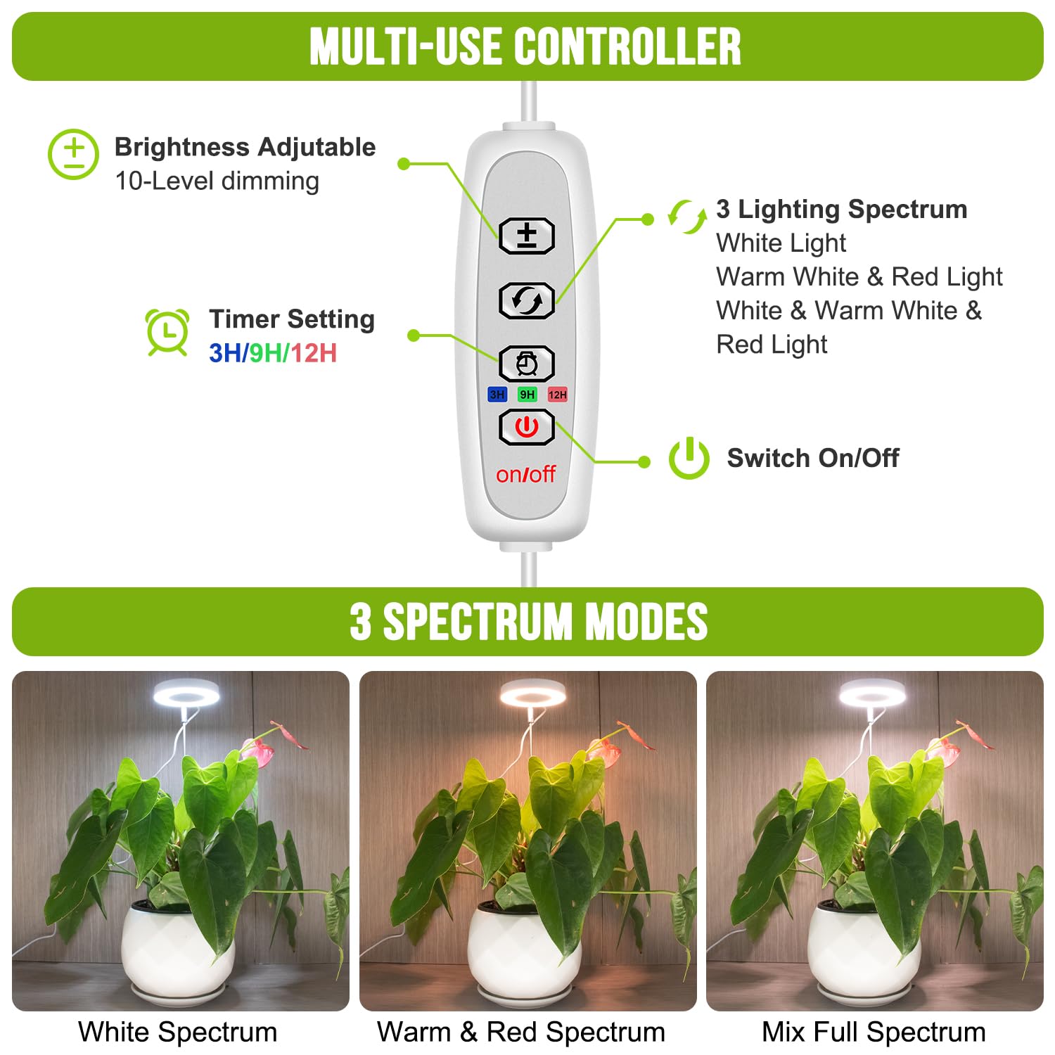 Kullsinss luz colocada sobre base iluminando una maceta en escritorio