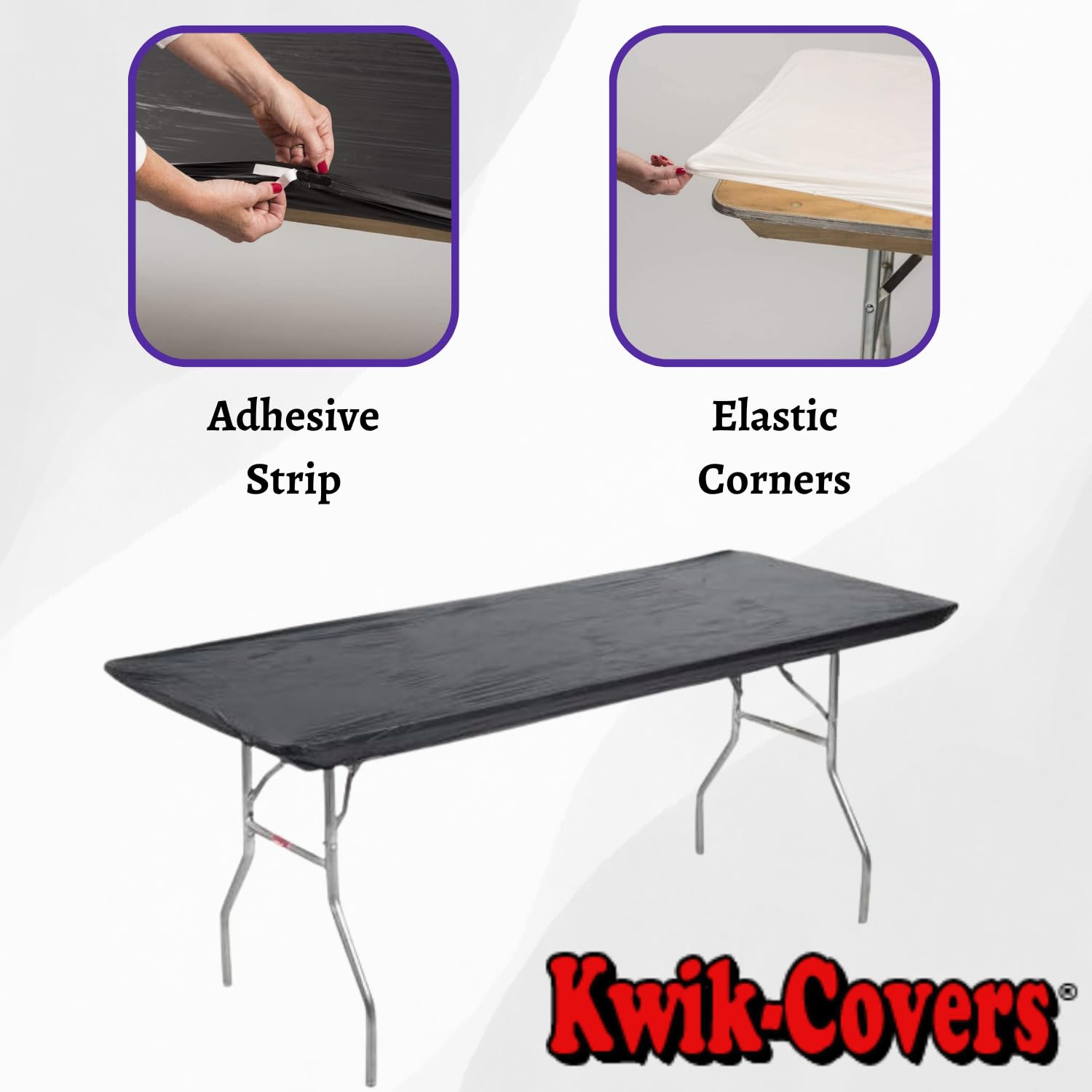 Kwik-Covers tira adhesiva lateral de 4 pulgadas para mayor fijación