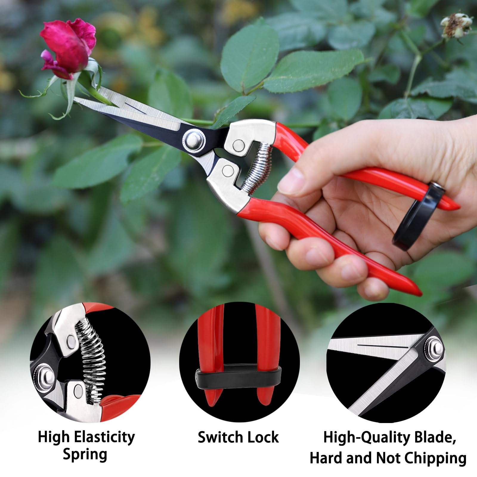 Kynup tijeras en acción podando una flor, prácticas para mantenimiento de macetas