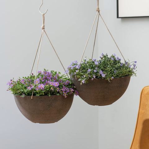 LA JOLIE MUSE maceteros con plantas colgantes creando punto focal