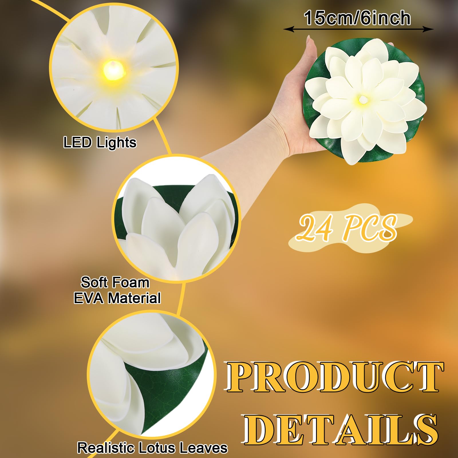 LACGO primer plano del LED interior que ofrece luz blanca cálida