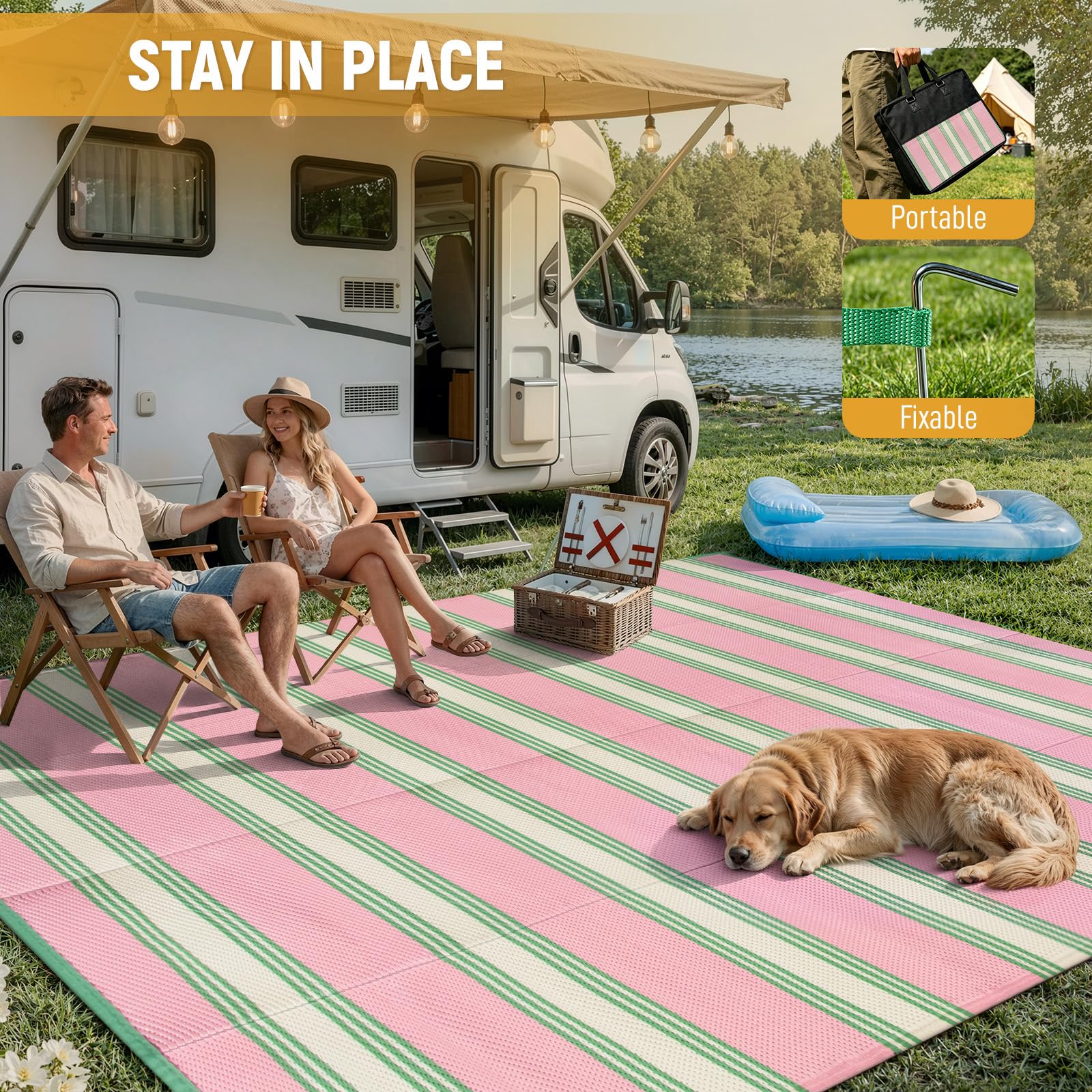 Lahome alfombra 8x10 junto a muebles para referencia de tamaño