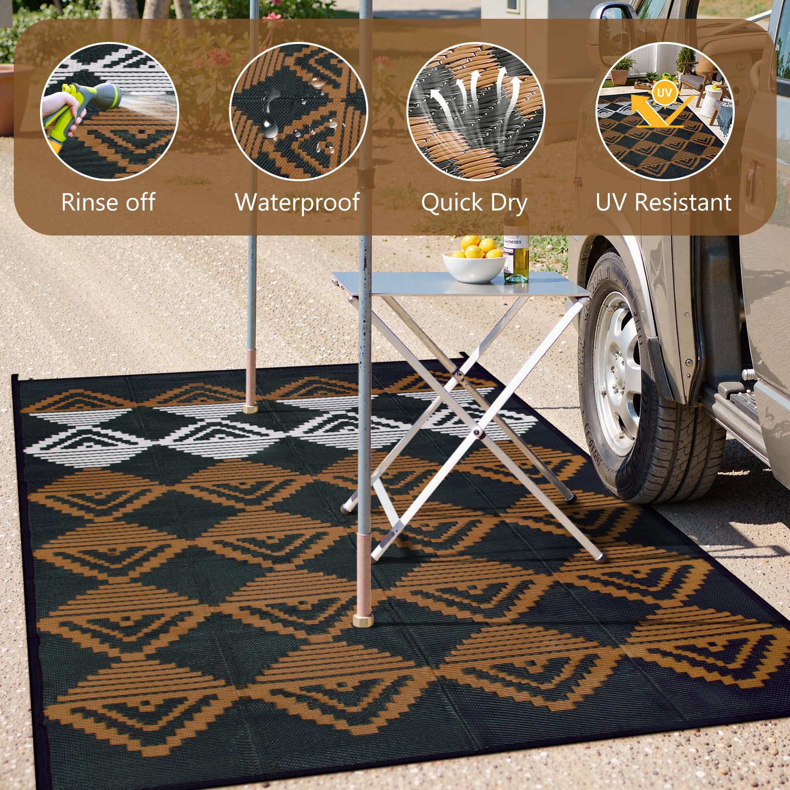 Lahome alfombra desplegada en camping, ligera y portátil para viajes
