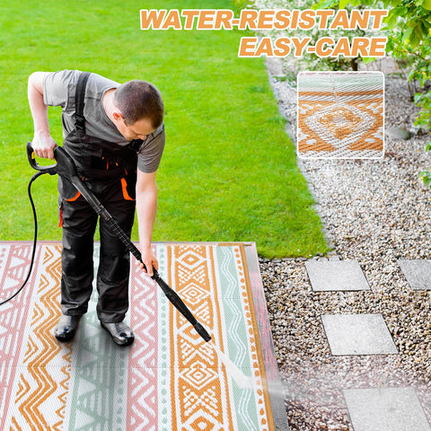 Lahome alfombra en patio con muebles, crea zona exterior acogedora