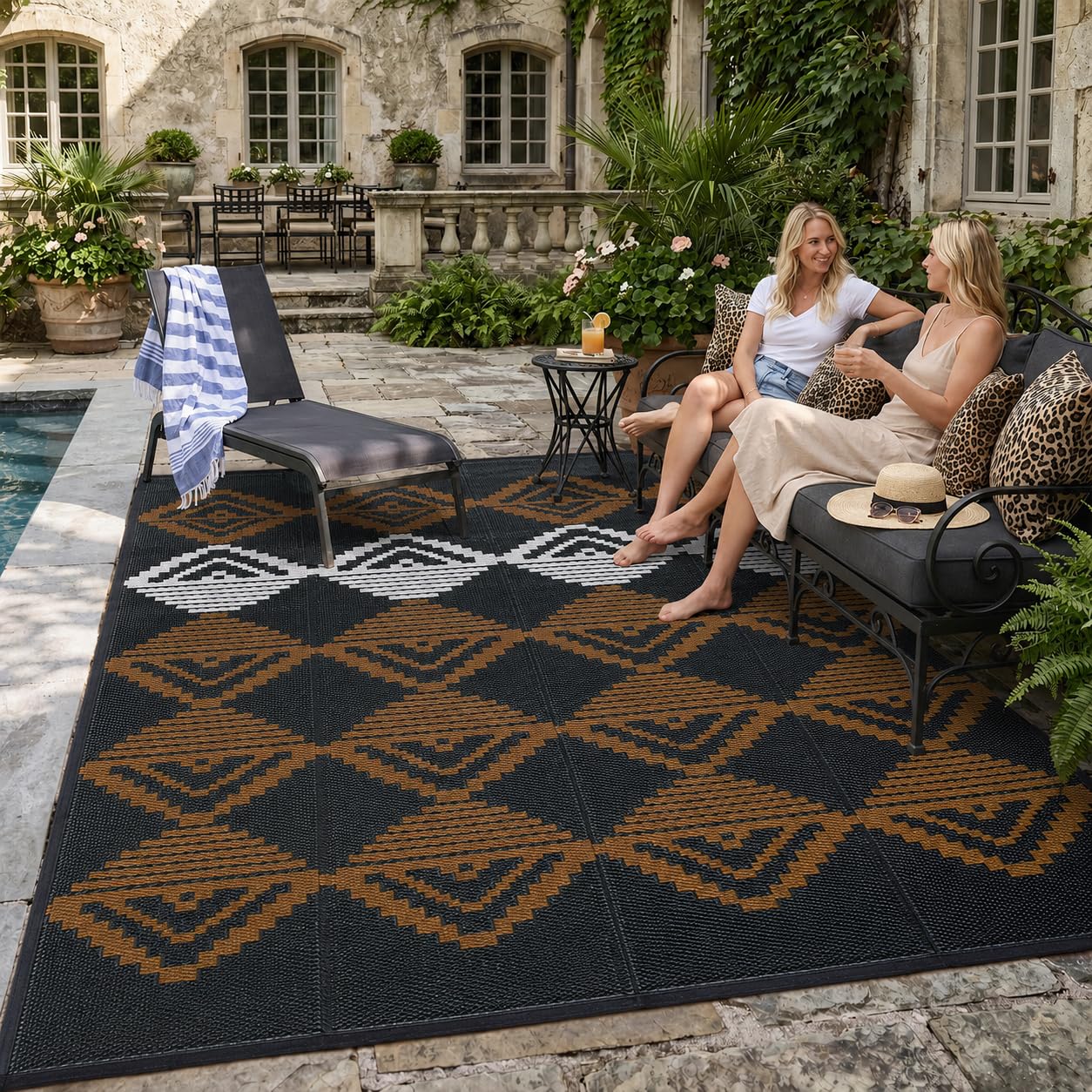 Lahome alfombra exterior vista frontal, protege y decora espacios al aire libre