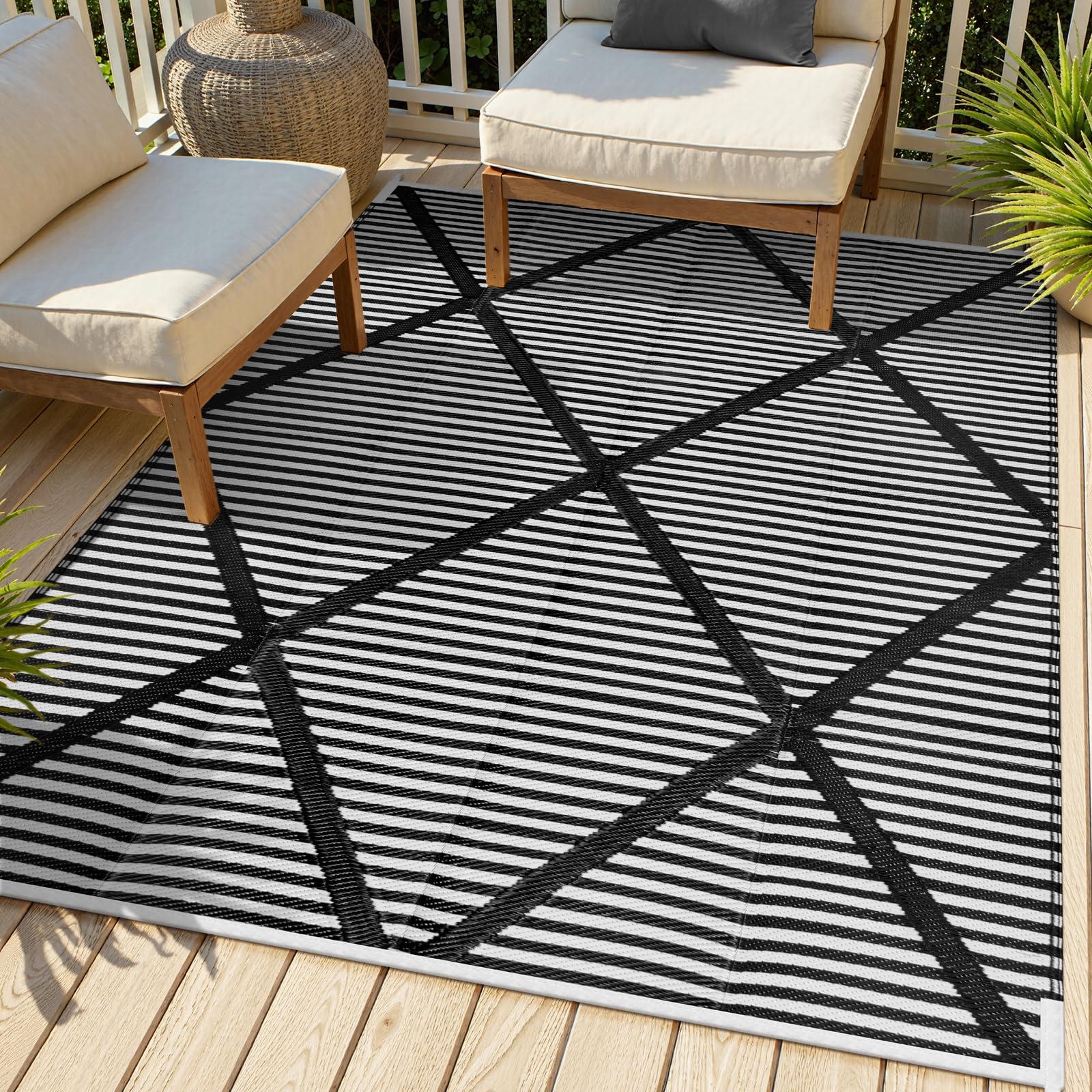 Lahome alfombra exterior frontal mostrando diseño y borde resistente
