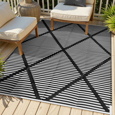 Lahome alfombra exterior frontal mostrando diseño y borde resistente