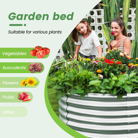 Land Guard cama elevada en uso con verduras creciendo y buen drenaje