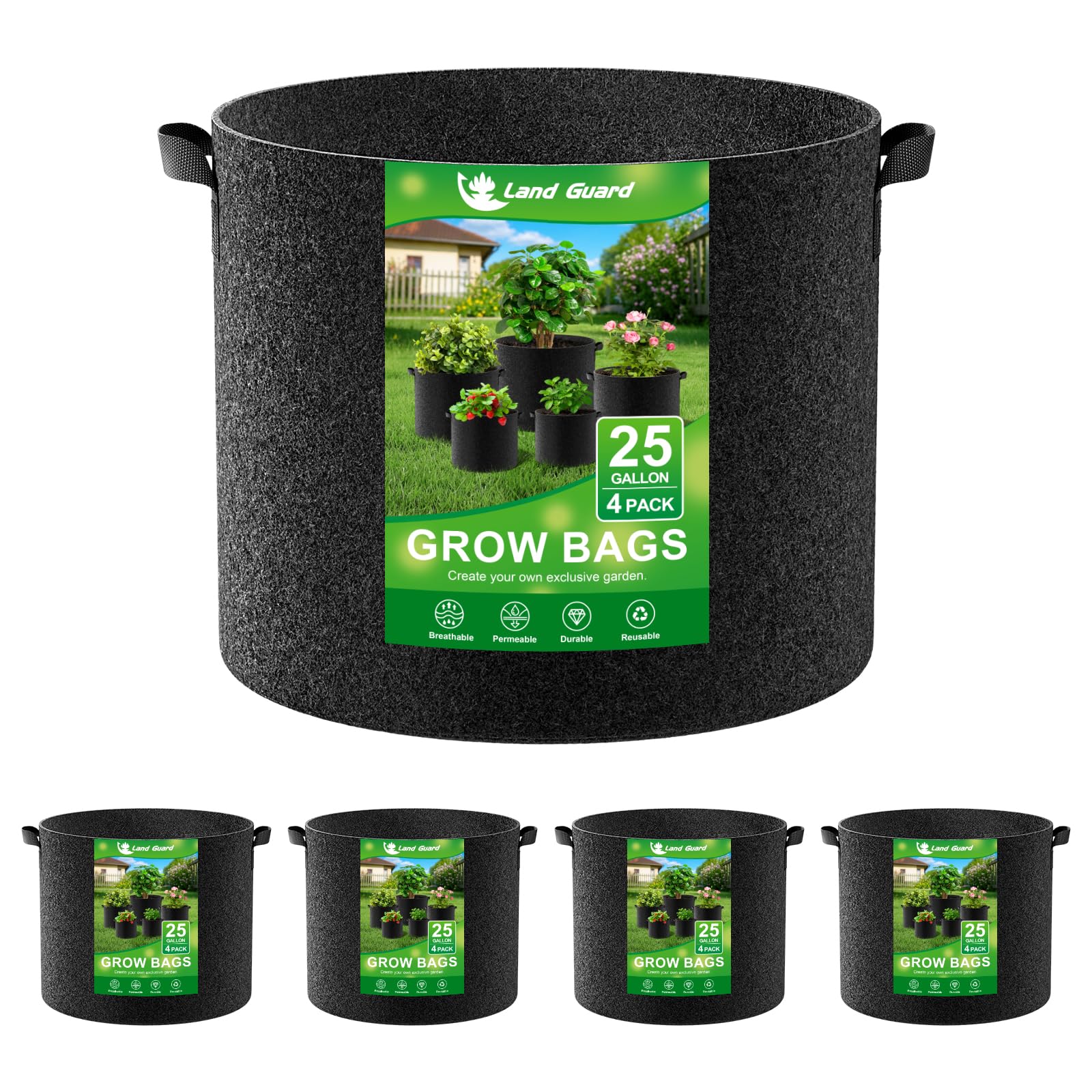 Land Guard paquete frontal con cuatro bolsas, solución de cultivo durable
