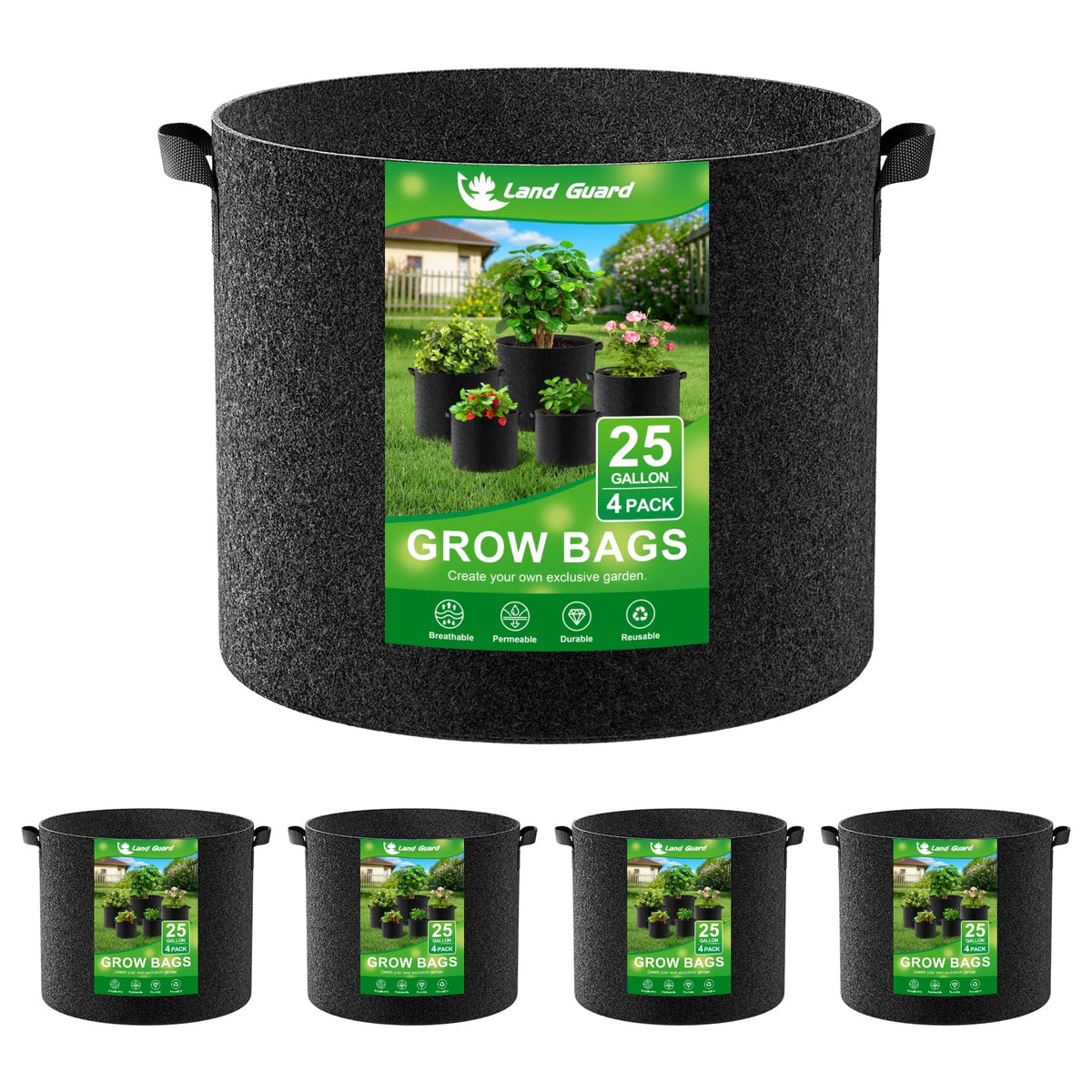 Land Guard paquete frontal con cuatro bolsas, solución de cultivo durable