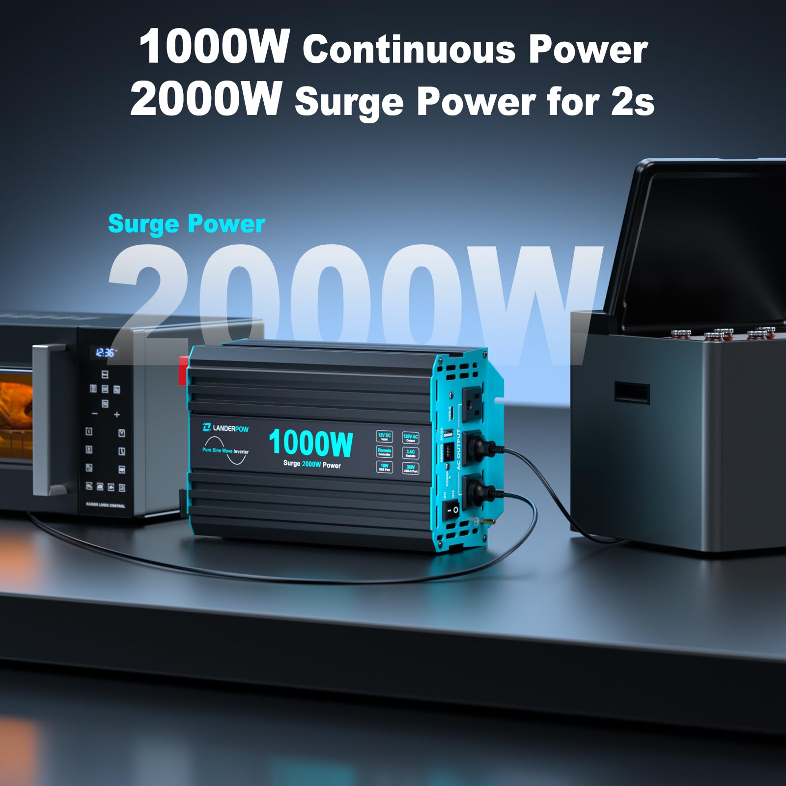 LANDERPOW cables 7AWG gruesos, conexión segura y menor calentamiento