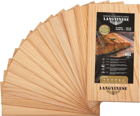 Langxinese tablas de cedro al frente mostrando paquete práctico y cantidad