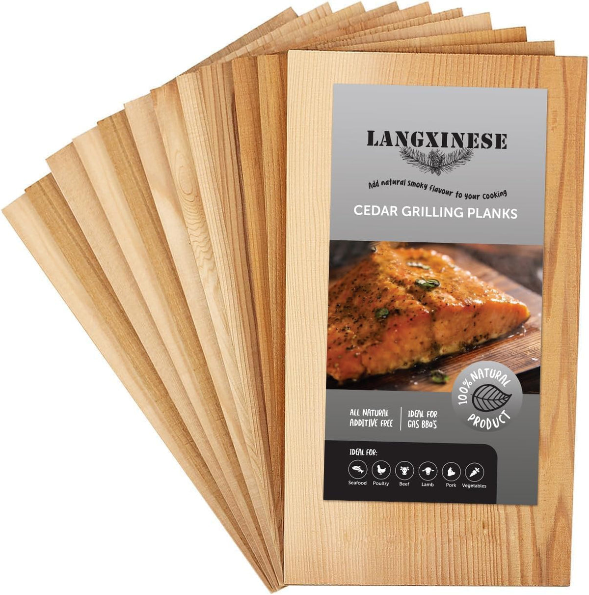 Langxinese paquete frontal mostrando 13 tablas, práctica para restaurantes